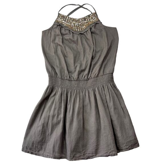 Old Navy Dress Sequin Summer Taupe Size Medium Vintage Mini - Picture 1 of 10
